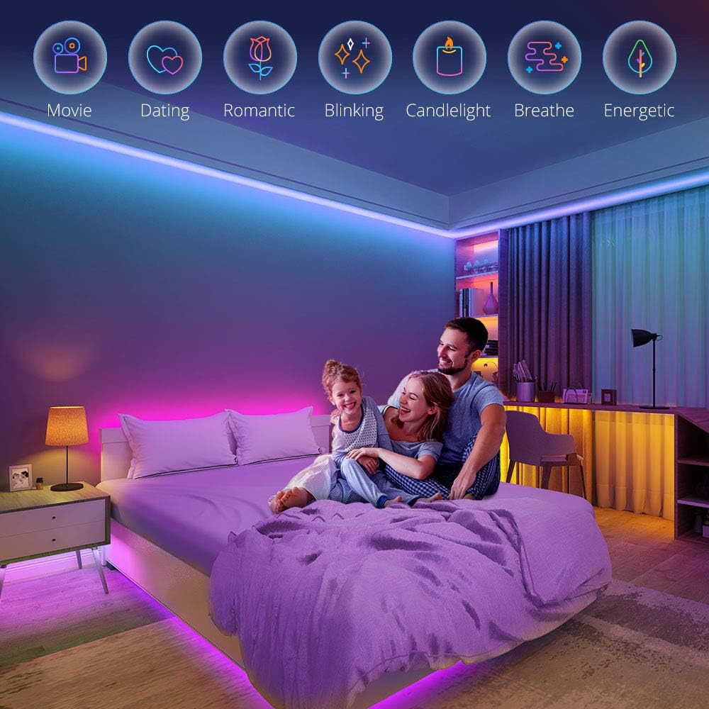 LED Strip Lights Bluetooth, Govee 16.4FT LED Color Changing Lights with APP Control, Remote and Control Box, 20 Scenes Mode and Music Sync LED Lights for Room, Kitchen, Party (3 Ways Control): Home Improvement