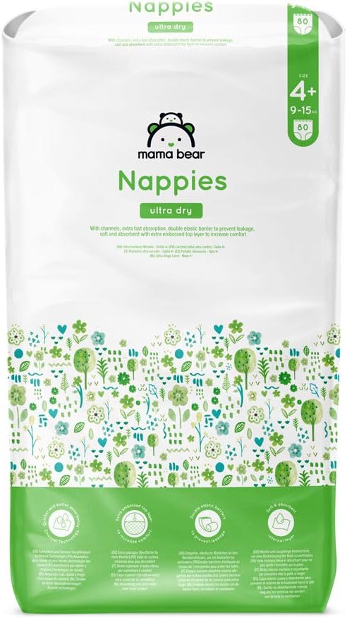 By Amazon Ultra Dry Nappies - Size 4+ (9-15 kg)- With Channels- 160 Units (2 packs x 80) (Previously a Mama Bear Brand, Same Product) - Image 4