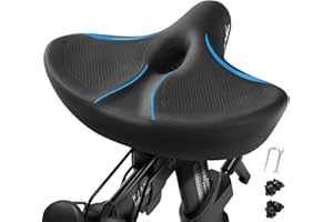 WUVOP Oversized Bike Seat for Peloton Bike & Bike+, Comfort Bicycle Seat Replacement for Men & Women, Extra Wide Bike Saddle Compatible with Peloton, Echelon, Exercise, Electric, Cruiser Bikes