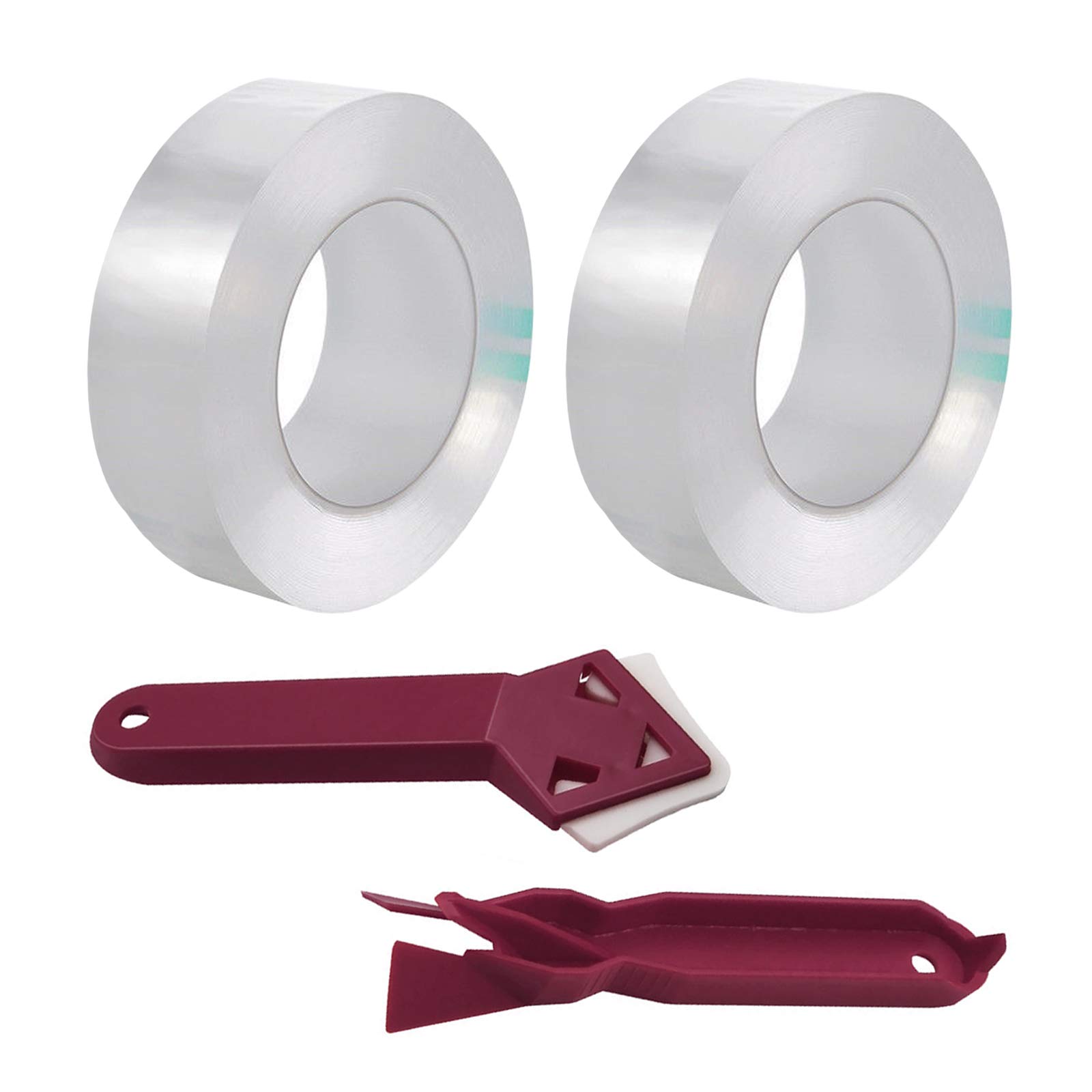 Elinala Sealant Strip, Caulk Strip, 2PCS Kitchen Mildewproof Waterproof Strong Acrylic Beautiful Seam Corner Transparent Sealing Tape (30mm x 5m)