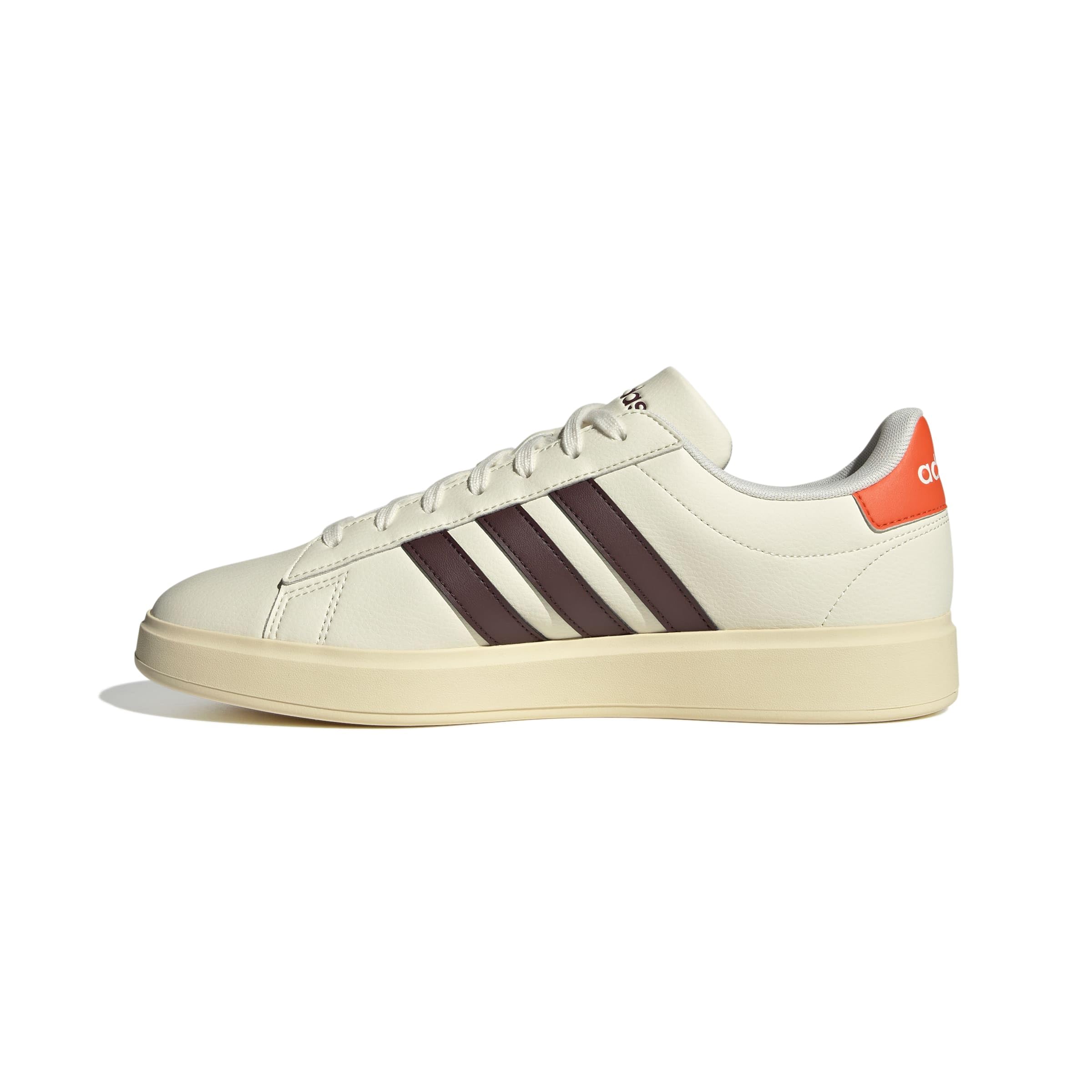adidas Men's Grand Court 2.0, Off White/Aurora Ruby/Semi Impact Orange, 4 Image