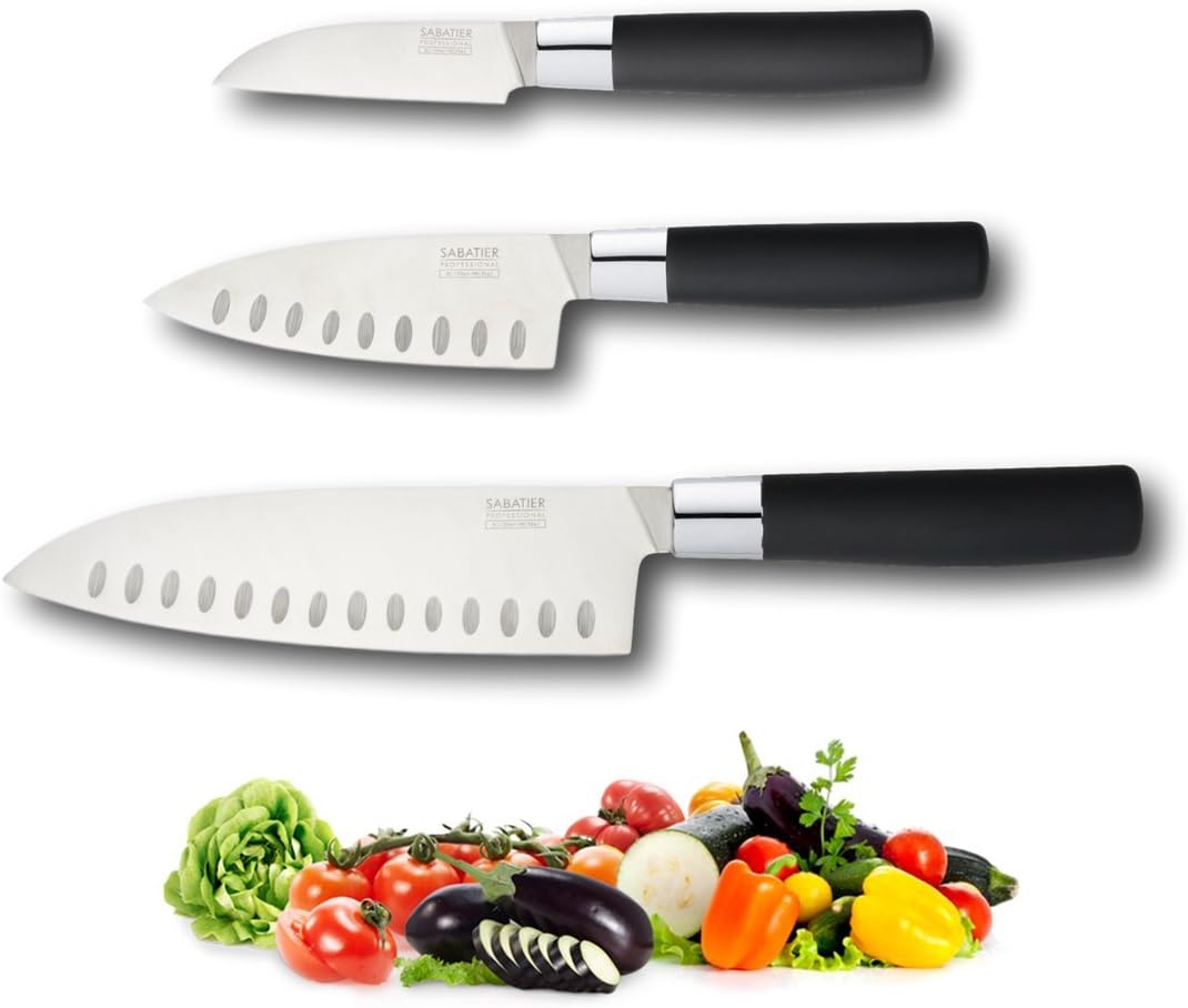 Sabatier Professional Japanese Knife Set 3 Oriental Kitchen Knives