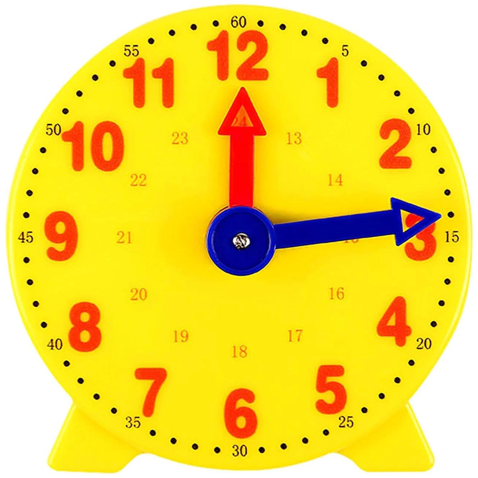 Aczyqws 24 Hour learning the time Teaching Clock for Children Colorful Educational Time Learning Clock with Graphics 10cm