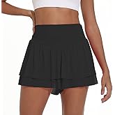 Blaosn Flowy Running Shorts for Women Workout Athletic Gym Yoga Mesh Sweat Short High Waisted with Pockets Casual Summer