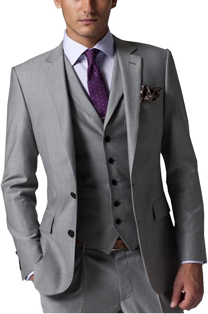 LoveeToo Men's Slim Fit Formal 3piece Solid Business Mens Suits Set