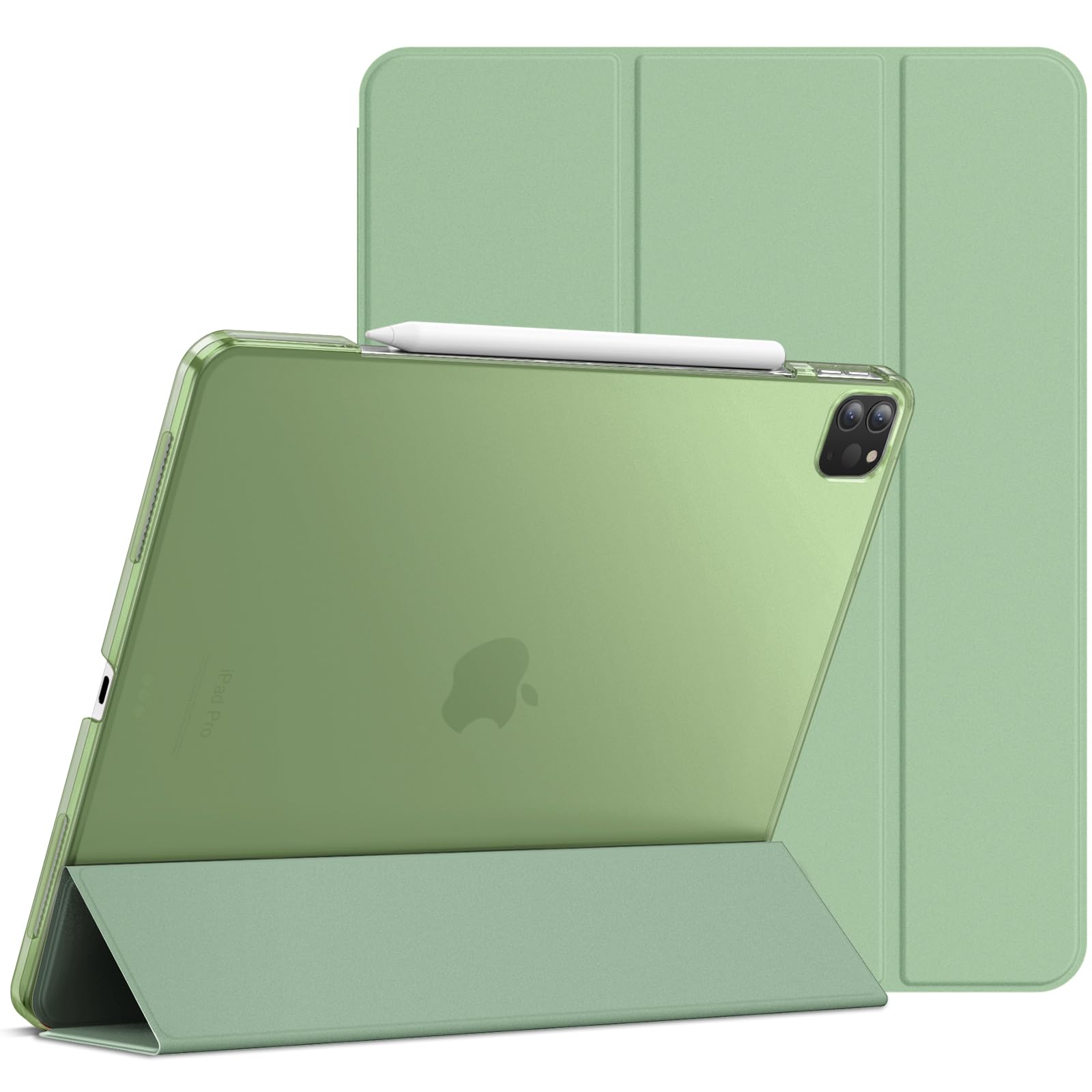 JETech Case for iPad Pro 12.9-Inch (2020/2018 Model, 4th/3rd Generation), Compatible with Pencil, Cover Auto Wake/Sleep (Matcha Green)