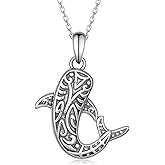 CVRAVO Whale Shark Necklace 925 Sterling Silver Shark Gifts Ocean Animal Jewelry Gifts for Women