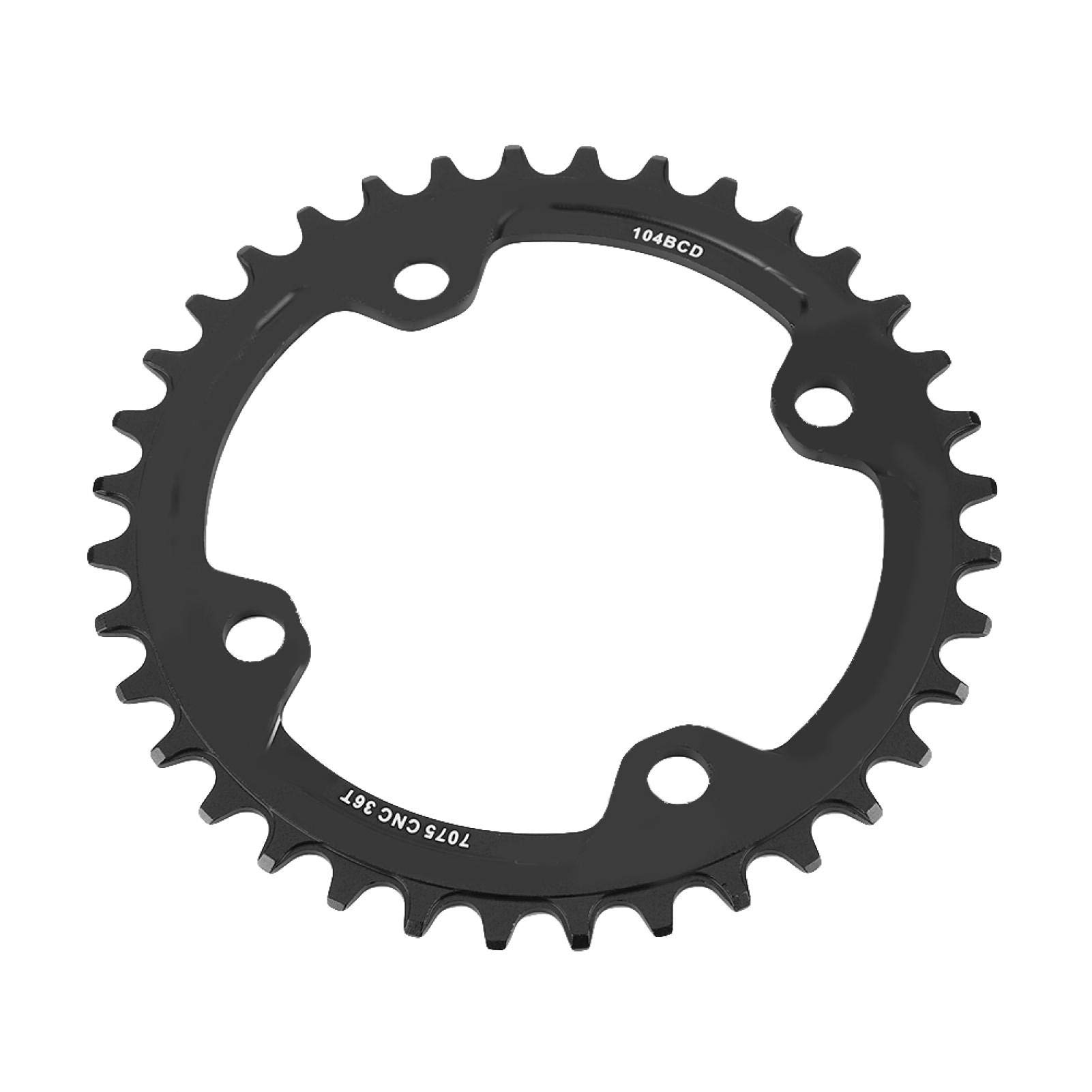 Alomejor Bike Chain Ring Single Chainring 32T 34T 36T 38T 104 BCD Bike Narrow Wide Chainrings for Bicycle Road Bike Mountain Bike BMX Fixie Track Fixed(36T-Black)