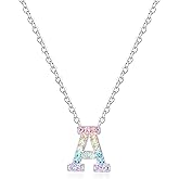 Dixbix Women Girls Initial Letter Necklaces,Initial Baseball Number Birthstone Necklace Jewelry Gifts for Women