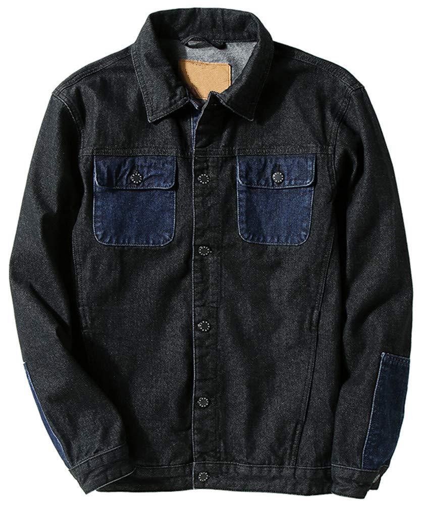 black patchwork denim jacket