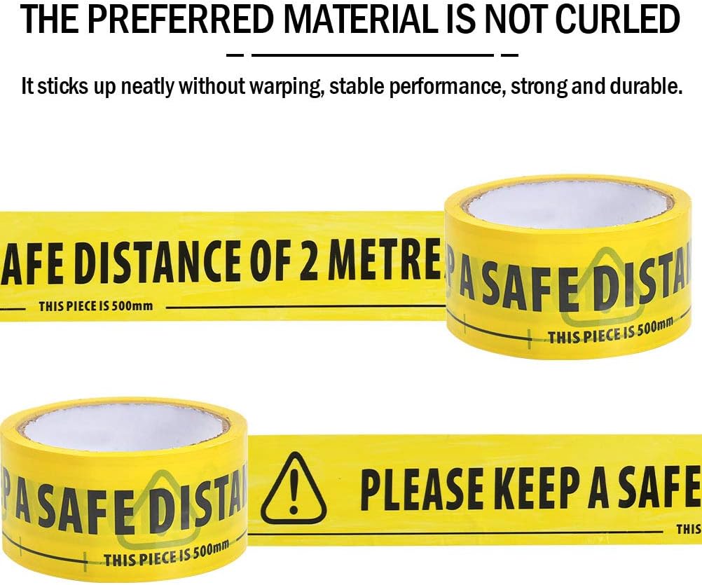 2Rolls x 33M Social Distancing Safety Tape Please Keep A Safe Distance ...
