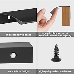 Malimali 10 Pack Black Finger Edge Pulls for