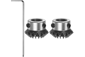 HARFINGTON 2pcs Bevel Gear 1.5M 16 Teeth 12mm Shaft Hole 1:1 Tapered Bevel Pinion Gear 45# Steel 1.5 Module 90 Degree Steerin