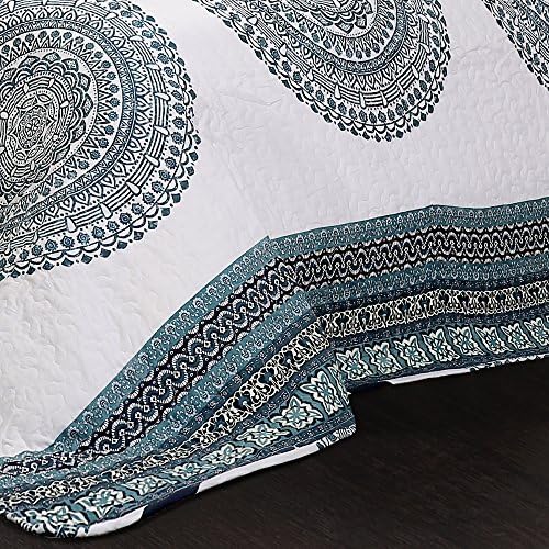 A 100% cotton quilt set with medallion design, includes matching pieces, worth $99.00.