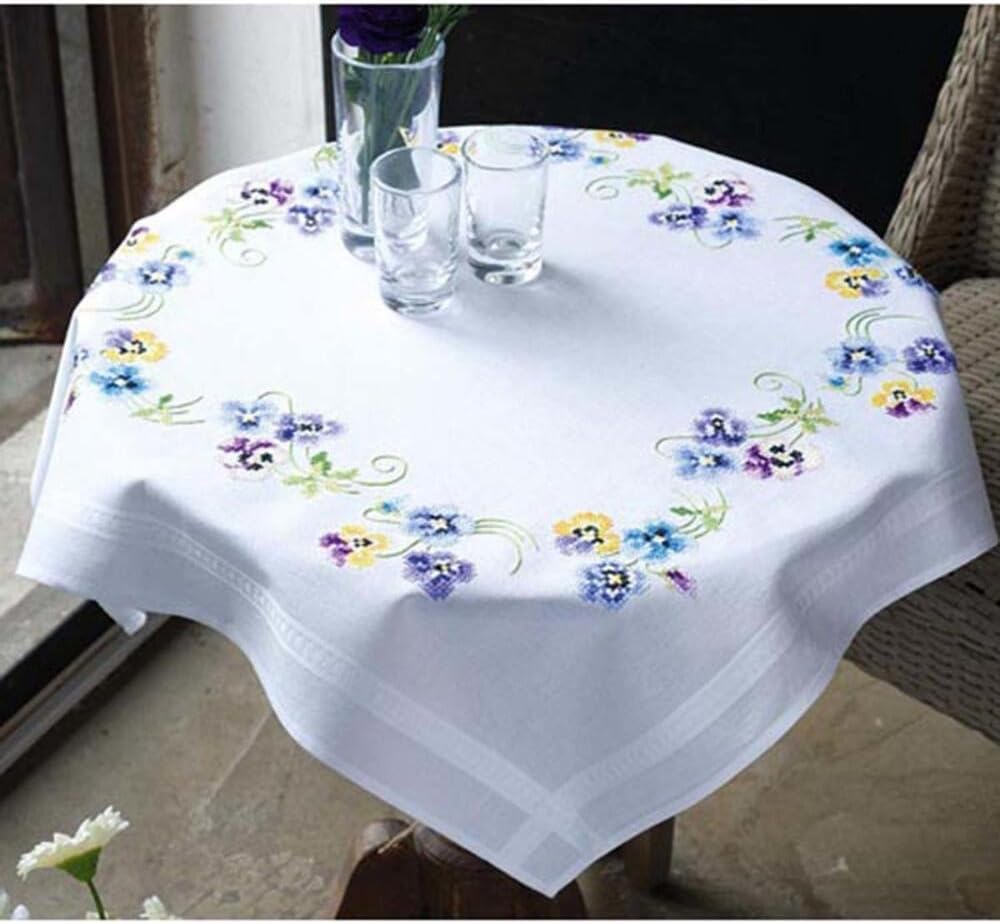 Pretty Pansies Tablecloth Cross stitch kit