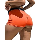 Mizoci Women's Sexy Gym Biker Booty Shorts High Waisted Ruched Workout Shorts