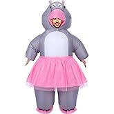 ShinyMatch Halloween Hippo Inflatable Costume for Adult Blow up Ballerina Hippo Costume Halloween Inflatable Funny Suits for Men Women Cosplay Party Dressed up