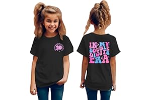 GLIGLITTR in My Double Digits Era Birthday Girl Shirt 10 Year Old 10th Birthday Girls T-Shirt Girls Ten B-Day Party Tee Tops