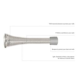 Spring Door Stop Wall Protector with Rubber