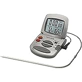 Taylor Programmable Instant-Read Wired Probe Digital Meat Thermometer, Stainless Steel for BBQ, Grill, Kitchen Cooking, Accurate Temperature Readings