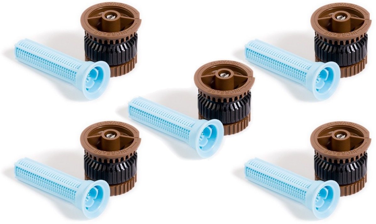 Rain Bird HE-de Van 12 nozzle for static sprinkler e.g. 1804, High Efficiency, Brown, range 2.7 m to 3.7 m, 5 pieces (HE-Van 12, Brown)