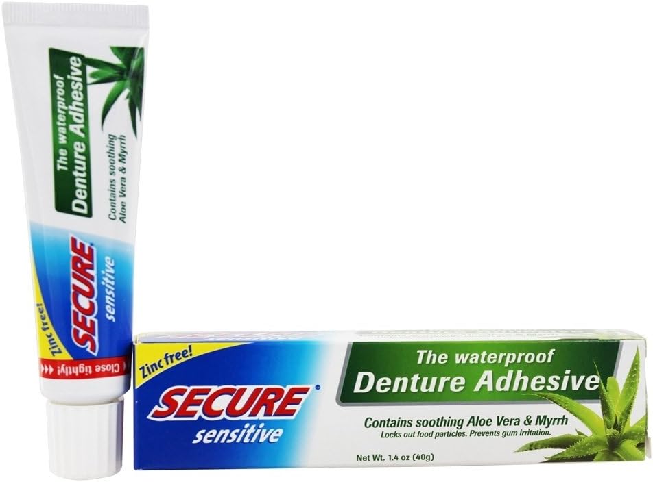 Secure Sensitive, Denture Adhesive, 1.4 Oz (40 G): Health & Personal Care