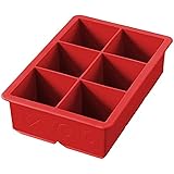 Tovolo Large King Craft Ice Mold Freezer Tray of 2" Cubes for Whiskey, Bourbon, Spirits & Liquor Drinks, BPA-Free Silicone, S