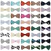 b.m.c Bundle Monster 5pc Mixed Color Slit Dotted Pattern Adjustable Pre-Tied Mens Batwing Diamond Tip Neck Tie Bowtie - Set 1
