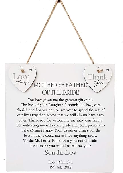 mother of the groom plaque