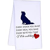 Funny Saying Kitchen Towels, Funny Dish Towel, Decorative Hand Towel Gifts for Dog Lovers Owners Dog Mom, Every Meal You Make Every Bite You Take Towel, 16″×24″