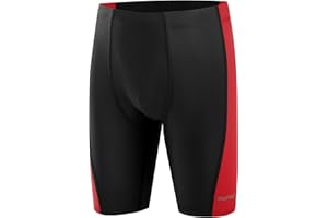 Runhit Boys' Swim Jammers Youth Competitive Swimsuit UPF 50+ Quick Dry Athletic Compression Swimming Shorts