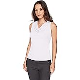Calvin Klein Womens Petite Sleeveless Drape Neck Cami