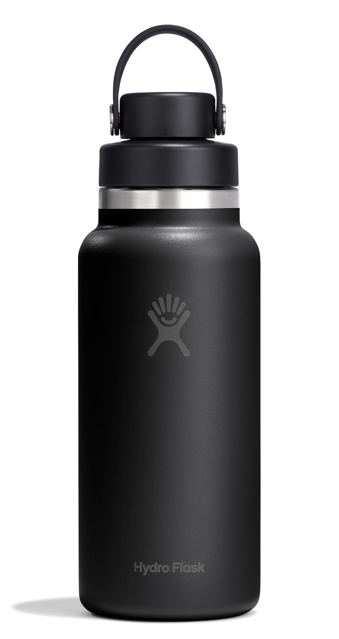 Hydro Flask Water Bottle - Insulated Stainless Steel - Wide Mouth Flex Chug Lid, Non Spill, Leakproof in 32 Oz Tonal Black Image
