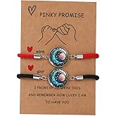 Yewkit 2pcs Sun and Stars Moon Couples Bracelets Pinky Promise Friendship Bracelets Set Gift for Valentine's Day Bracelet for Partners