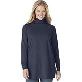 Woman Within Plus Size Perfect Long-Sleeve Turtleneck Tee (Petite Available)