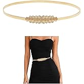 E-Clover Womens Fashion Metal Stretch Waist Skinny Belt Waistband