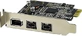 Syba PCI-Express Firewire Card 2x 1394b 1x 1394a TI Chipset Low Profile view 1