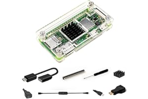 iUniker Raspberry Pi Zero Case, Case for Raspberry Pi Zero 2 w, with Heatsink, HDMI Adapter, OTG Cable, Header, Screwdriver, Power Switch for Pi Zero 2 w/w (Clear)