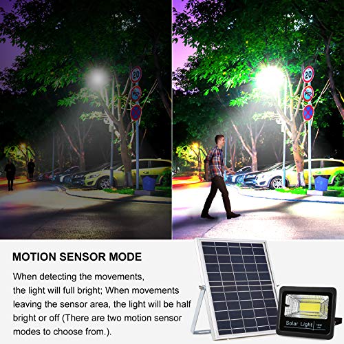 2019 New Version Solar Flood Lights Outdoor Dusk to Dawn, Awanber 800 Lumens 3 Optional Modes LED Remote Control Solar Security Lighting Fixture for Garden, Garage, Pathway, Pool, Deck, Yard, Street