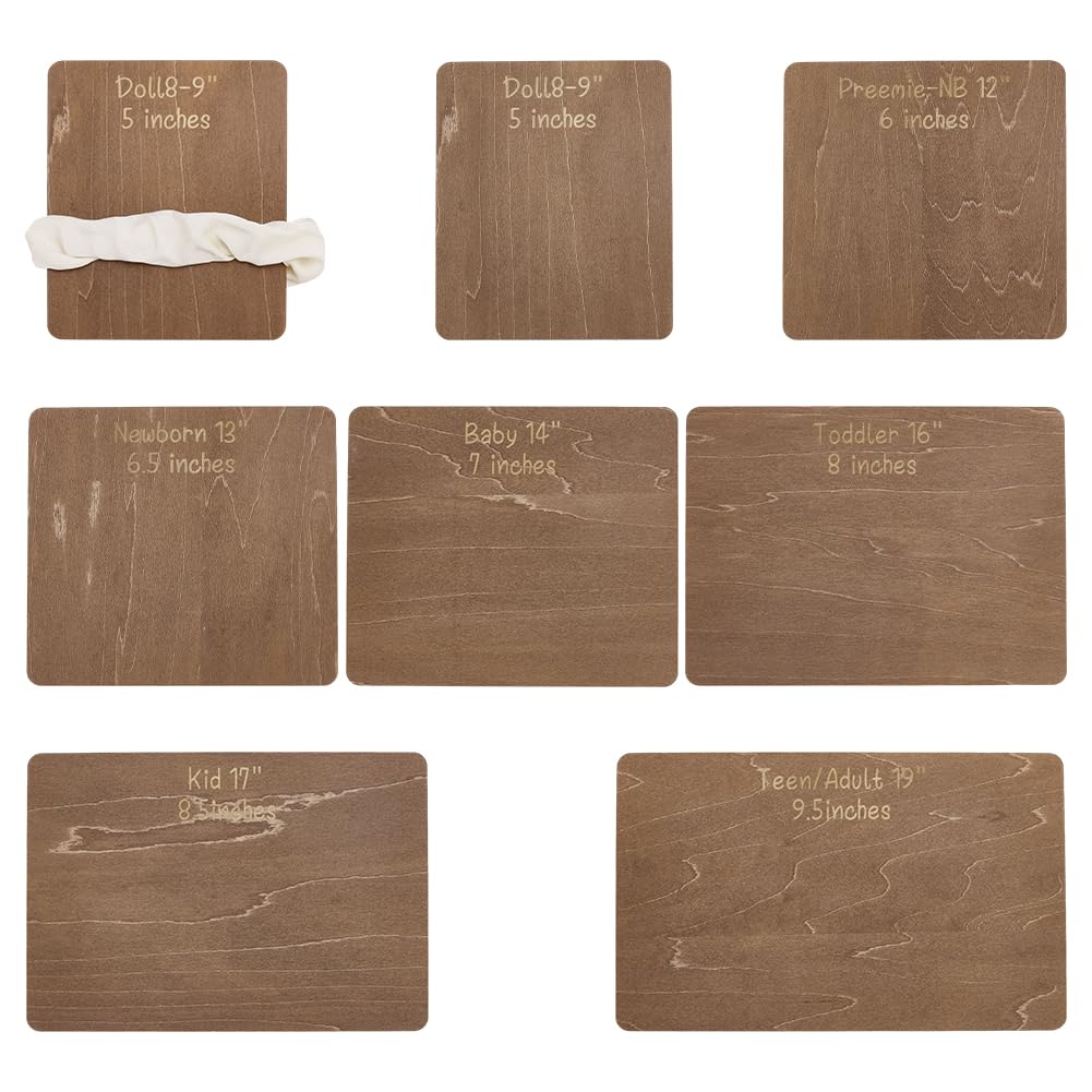 FINGERINSPIRE 7 Pcs Wooden Head Band Hair Bow Size Guide Measuring Boards 7 Size Rectangle Camel Color Headwraps Size Guide Measuring Templates Bow Tie Boards for Woman Hair Bows Gift Bows DIY