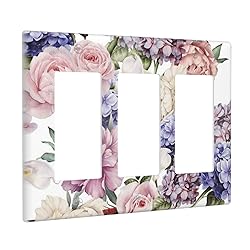 Blush Peonies Flower Vintage Floral 3 Gang Rocker