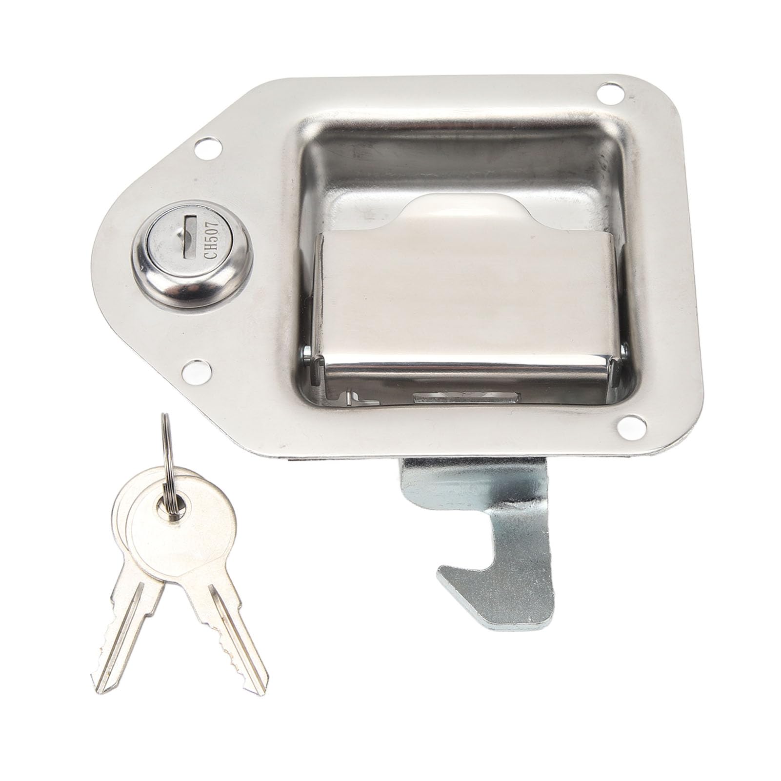 TKSE Truck Toolbox Lock, 304 Stainless Steel Toolbox RV Handle Latch Rust Proof Paddle Door Latch Handle with Keys for RVs Trailers Trucks Campers