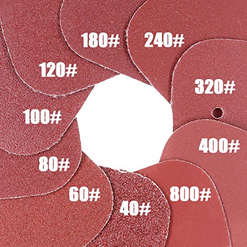 Swpeet 100 Pcs 10 Sizes Mouse Detail Sander Sanding Sheets Sandpaper