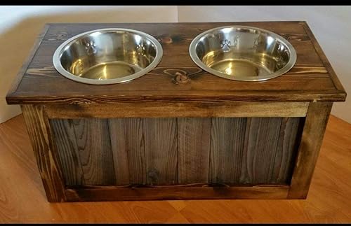 elevated dog feeder with storage