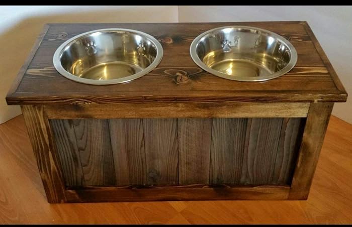 Amazon Com Raised Dog Feeder With Storage Handmade