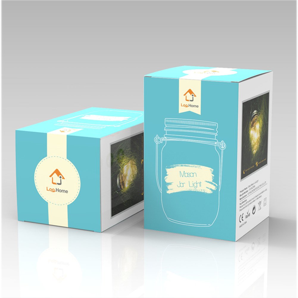 Mason Jar Licht, Solar Laterne 20Leds Lichterkett Glas Hängeleuchte Outdoor Solarlampe Balkon Tischleuchte für Außen,Dekoration für Zuhause Party Garten Hochzeit(Warmweiß)