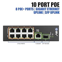 BV-Tech 8 Port PoE Switch with 1 Gigabit Uplink and
