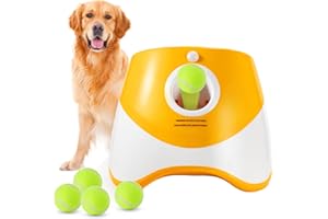 Newlemo Automatic Ball Launcher for Small and Medium Dogs, Automatic Dog Ball Launcher with 9 Tennis Ball, Interactive Dog Toys Pet Ball Indoor Outdoor Thrower Machine,Orange