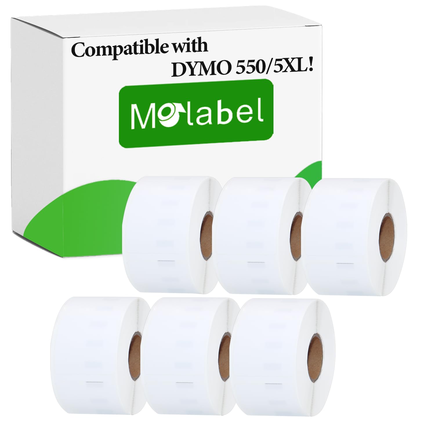 Molabel Large Address Label 6 Rolls for Dymo S0722400 99012-chip 36mm x 89mm Compatible with Dymo LabelWriter 550 Printers 260 Labels per Roll