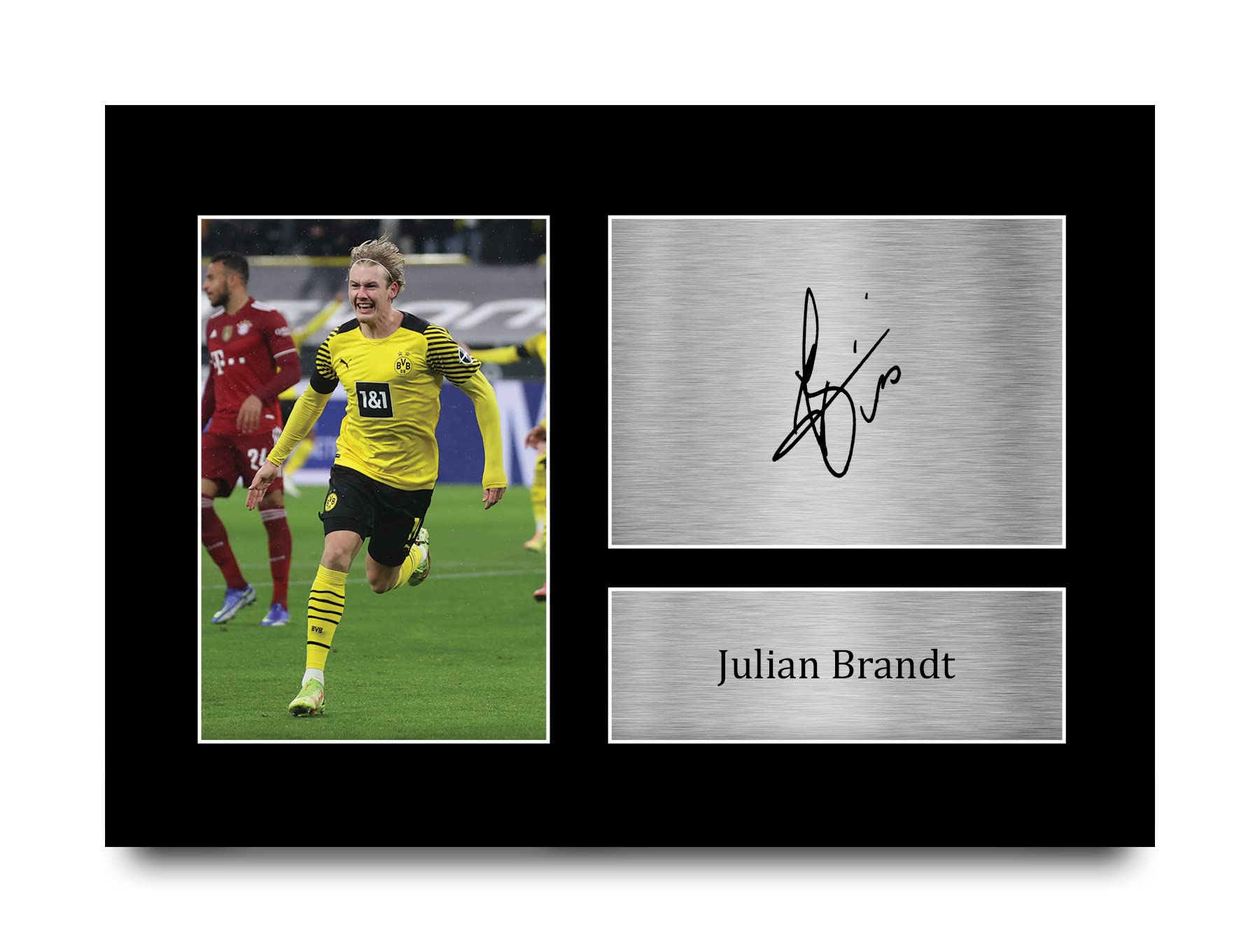 HWC Trading A4 Julian Brandt Borussia Dortmund Gifts Printed Signed Autograph Picture for Football Fans and Supporters